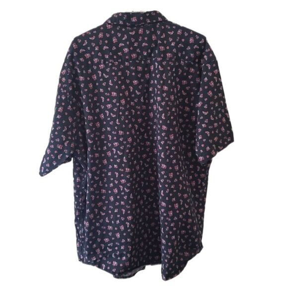 Paper Denim & Cloth Stretch Fabric Classic Men's Black Floral Button Down Shirt - Picture 3 of 4